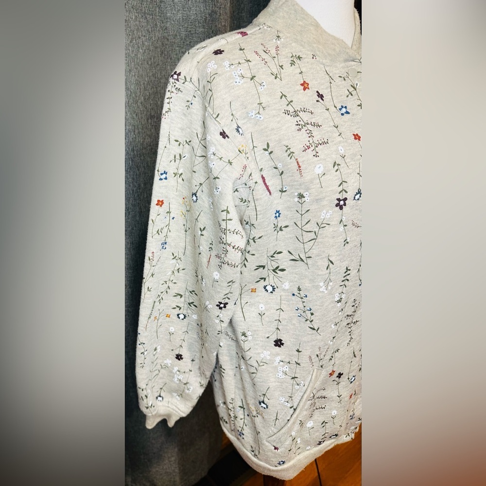 Blair Floral Embroidered Snap Front Sweatshirt Jacket – Size S - Picture 4 of 13
